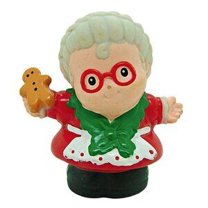 Vintage Fisher Price Little People Mrs. Santa Gingerbread Man Christmas Figure
